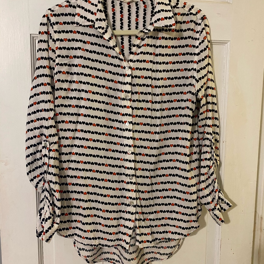 Button up heart blouse